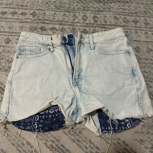 Old Navy Light Blue Jean Shorts with Bandana Detail